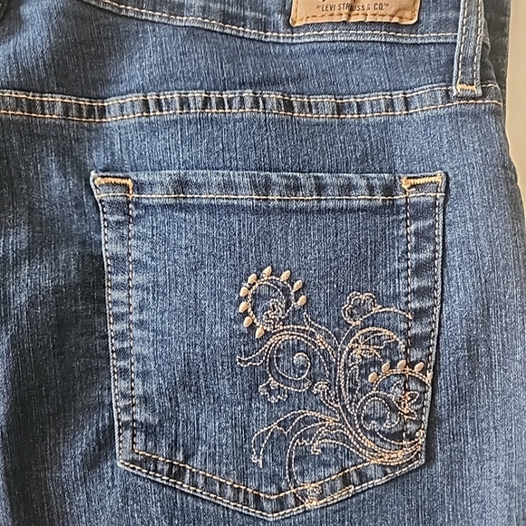 Women's Signature Levi's Strauss Mid Rise Ankle Skinny Dark Jeans Size 16 Misses - Picture 5 of 8